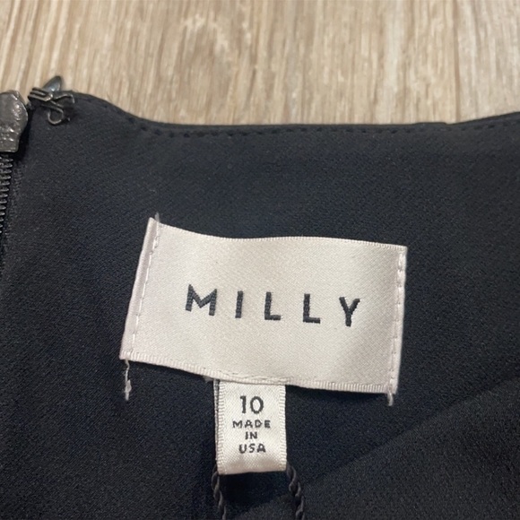 Milly black Molly long sleeve mini dress sz 10 - Picture 2 of 7